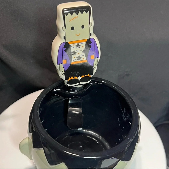 Ceramic Halloween Frankenstein & Bow Mummy Dip Bowls & Matching Spreaders - Picture 14 of 14